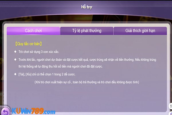 Hướng dẫn cách chơi tài xỉu 2 tại KUWIN